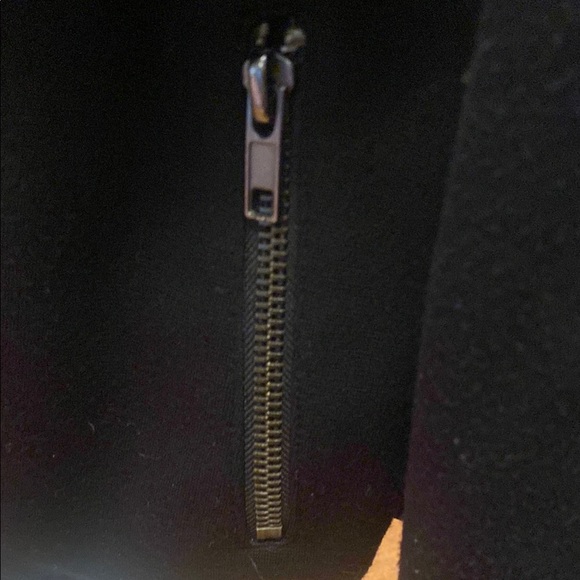 INC International Concepts Black Utility Jacket with Belt LP preowned. - Picture 5 of 6